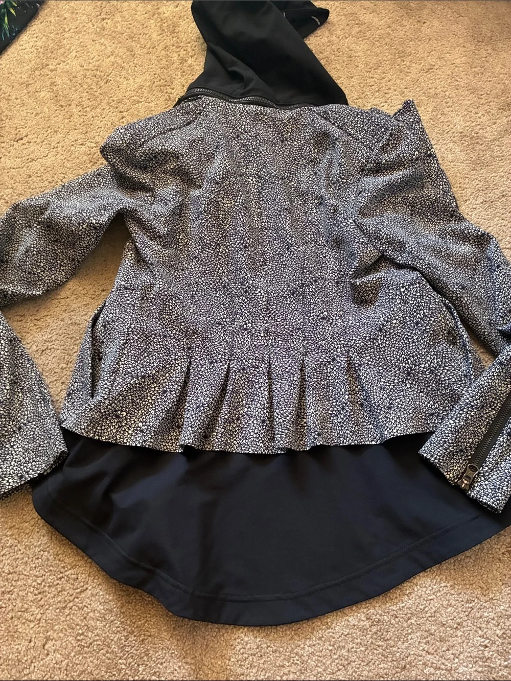 Lululemon Bust A Move Double Zipper Moto Jacket Plush Petal Black Ghost